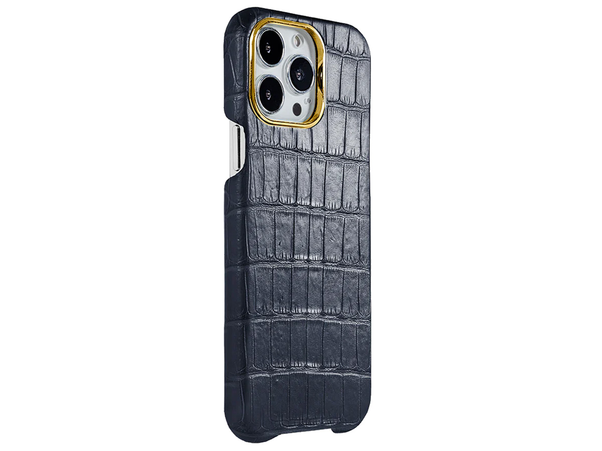 Gatti Classica Alligator Case iPhone 15 Pro hoesje - Blue Navy/Gold