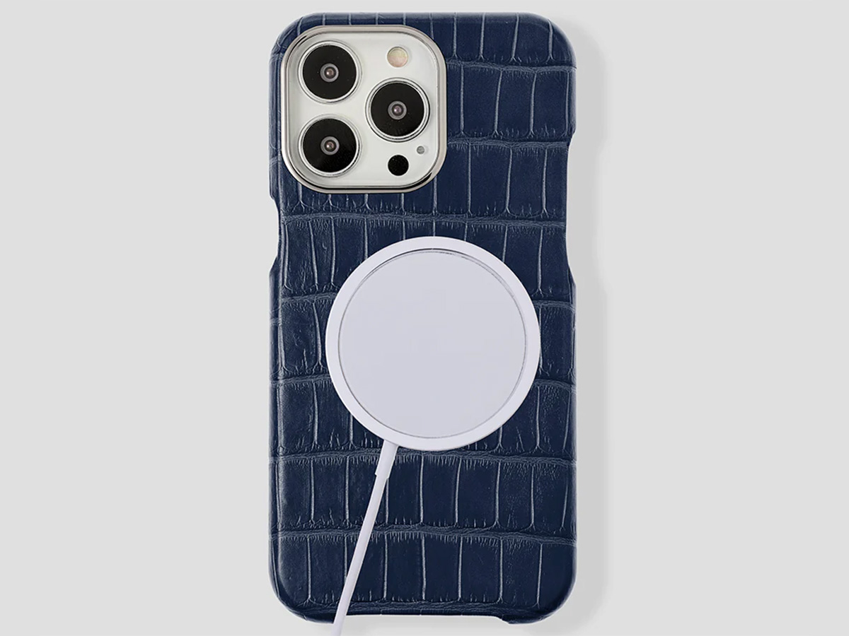 Gatti Classica Alligator Case iPhone 15 Pro hoesje - Blue Navy/Steel