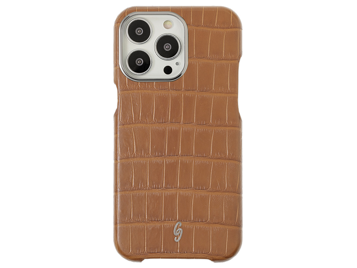 Gatti Classica Alligator Case iPhone 15 Pro hoesje - Honey Matt/Steel