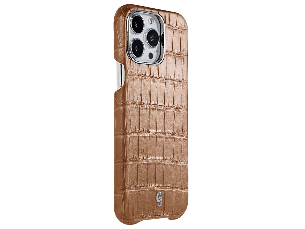 Gatti Classica Alligator Case iPhone 15 Pro hoesje - Honey Matt/Steel