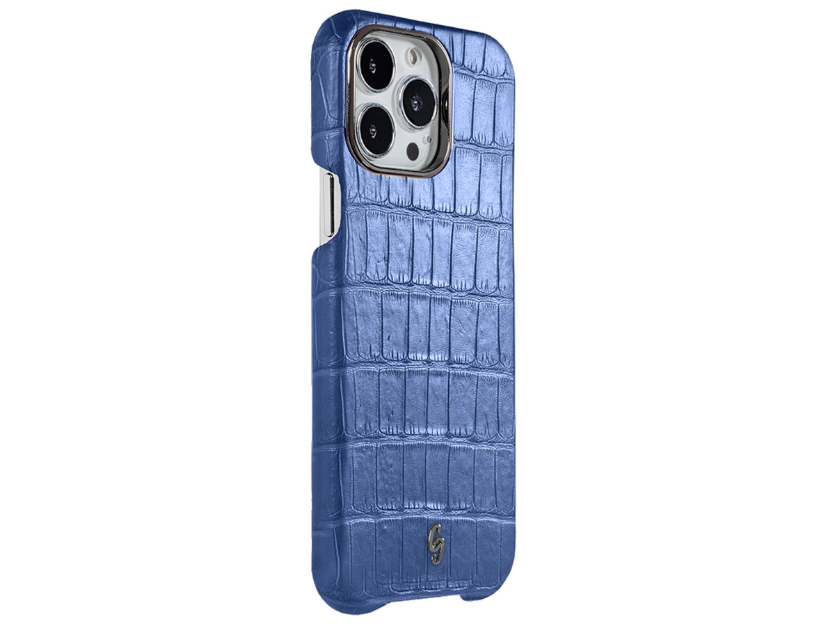 Gatti Classica Alligator Case iPhone 15 Pro hoesje - Blue Gibilterra/Gunmetal