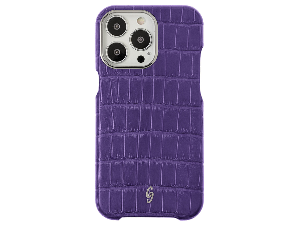 Gatti Classica Alligator Case iPhone 15 Pro hoesje - Mauve Purple/Steel