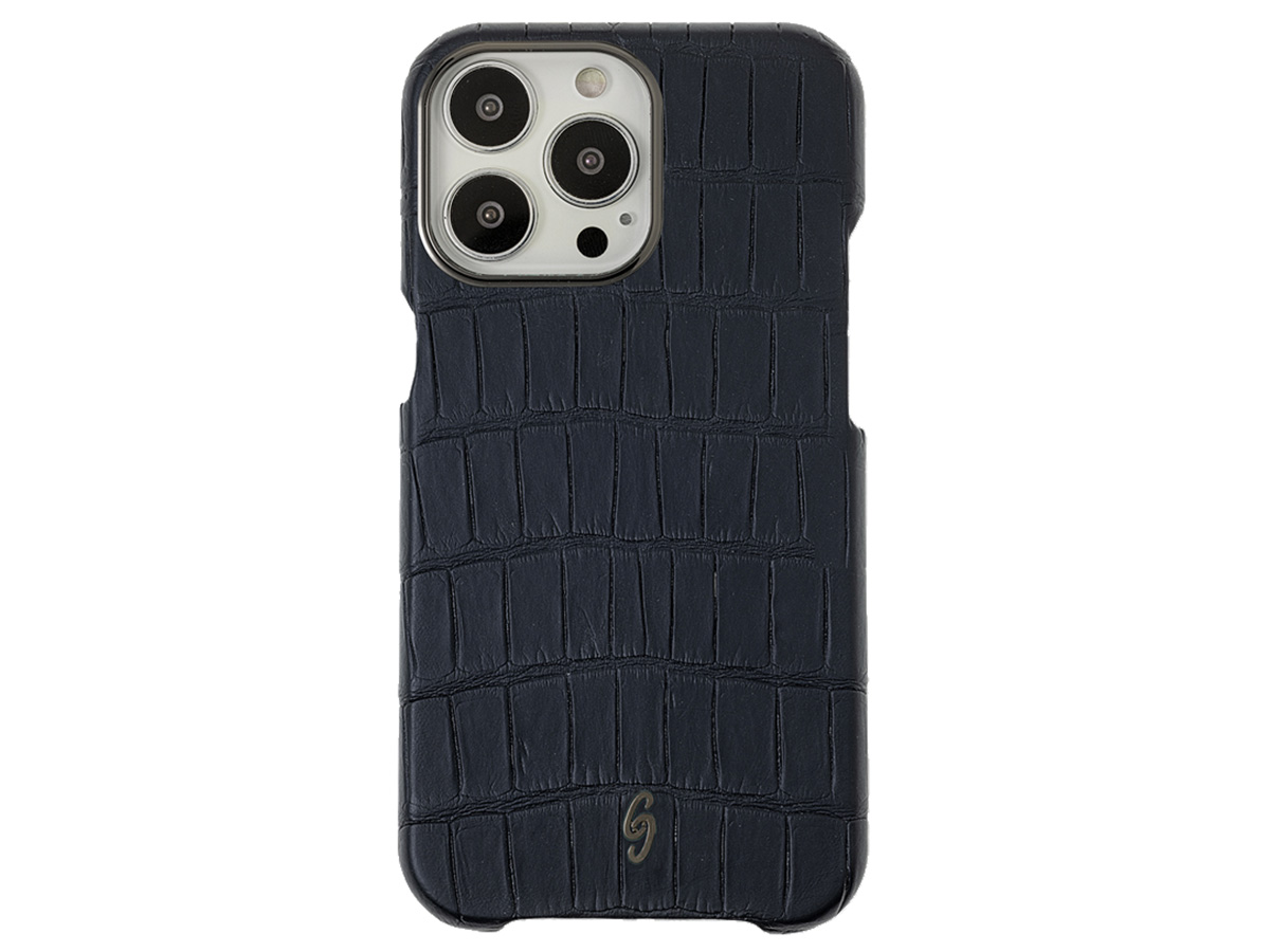 Gatti Classica Alligator Case iPhone 15 Pro hoesje - Black Rubber/Gunmetal