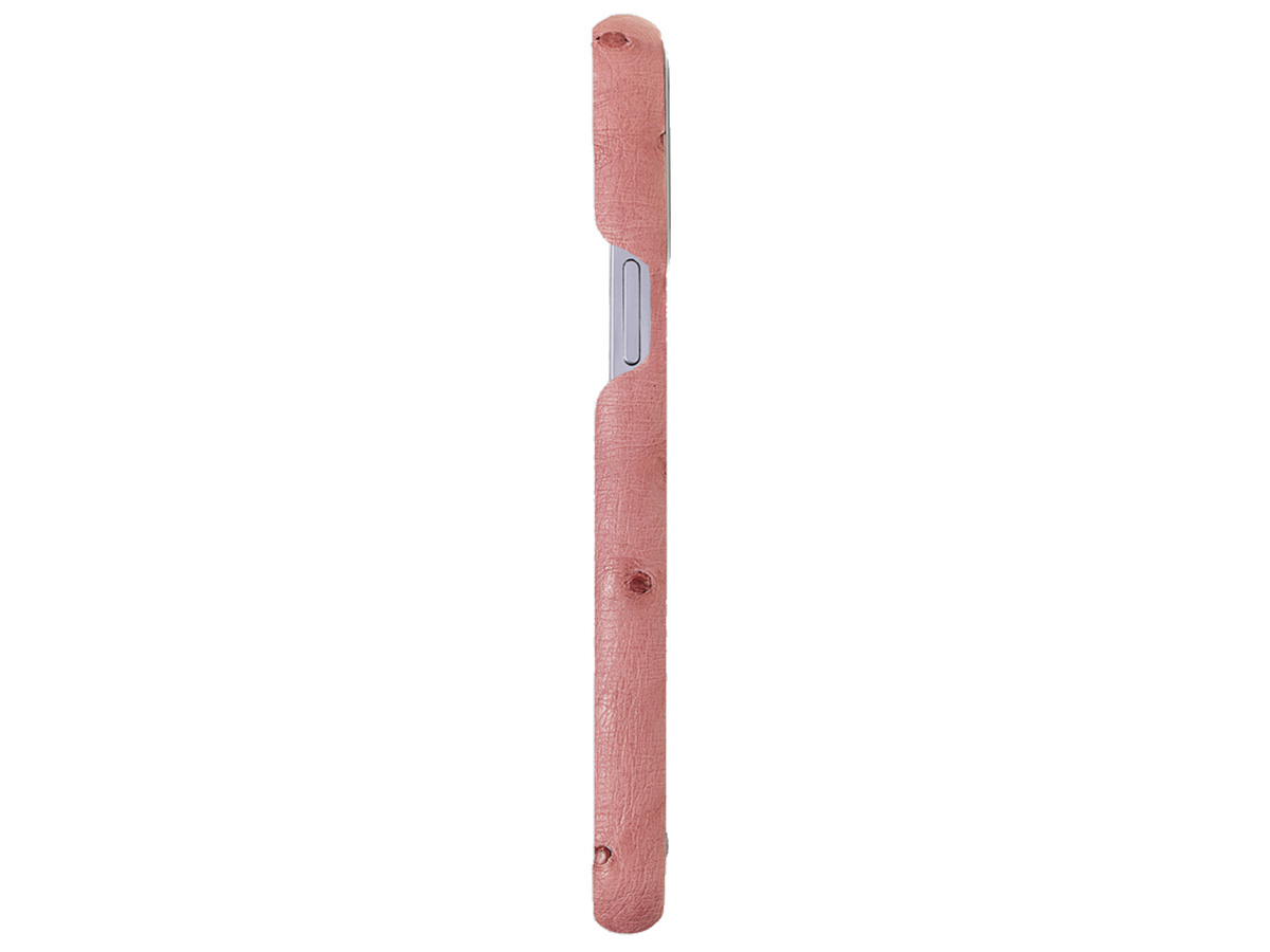 Gatti Classica Ostrich Case iPhone 15 Pro hoesje - Queen Pink/Gunmetal