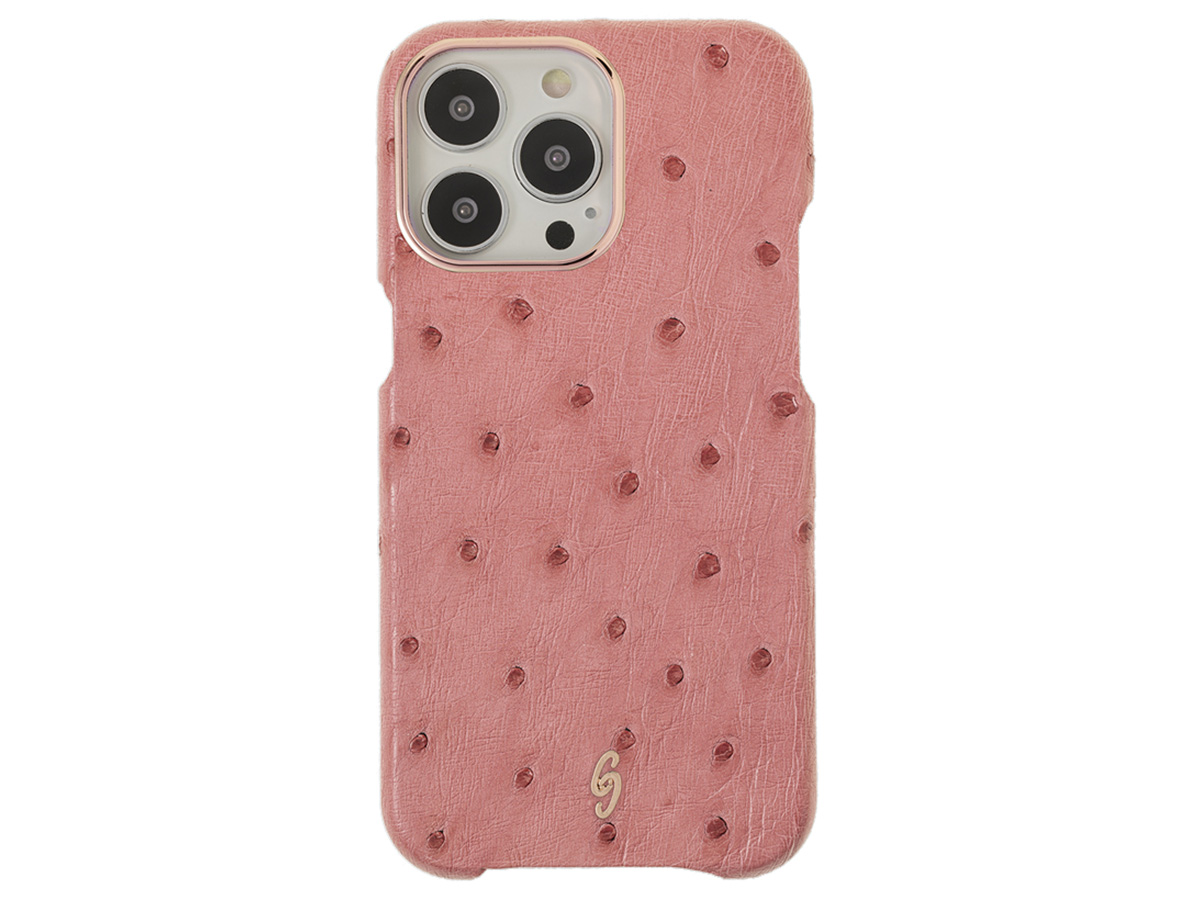 Gatti Classica Ostrich Case iPhone 15 Pro hoesje - Queen Pink/Rose Gold