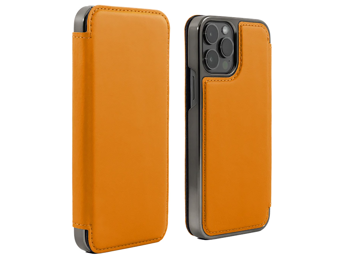 Greenwich Blake MagSafe Leather Folio Arancia Orange - iPhone 15 Pro Hoesje