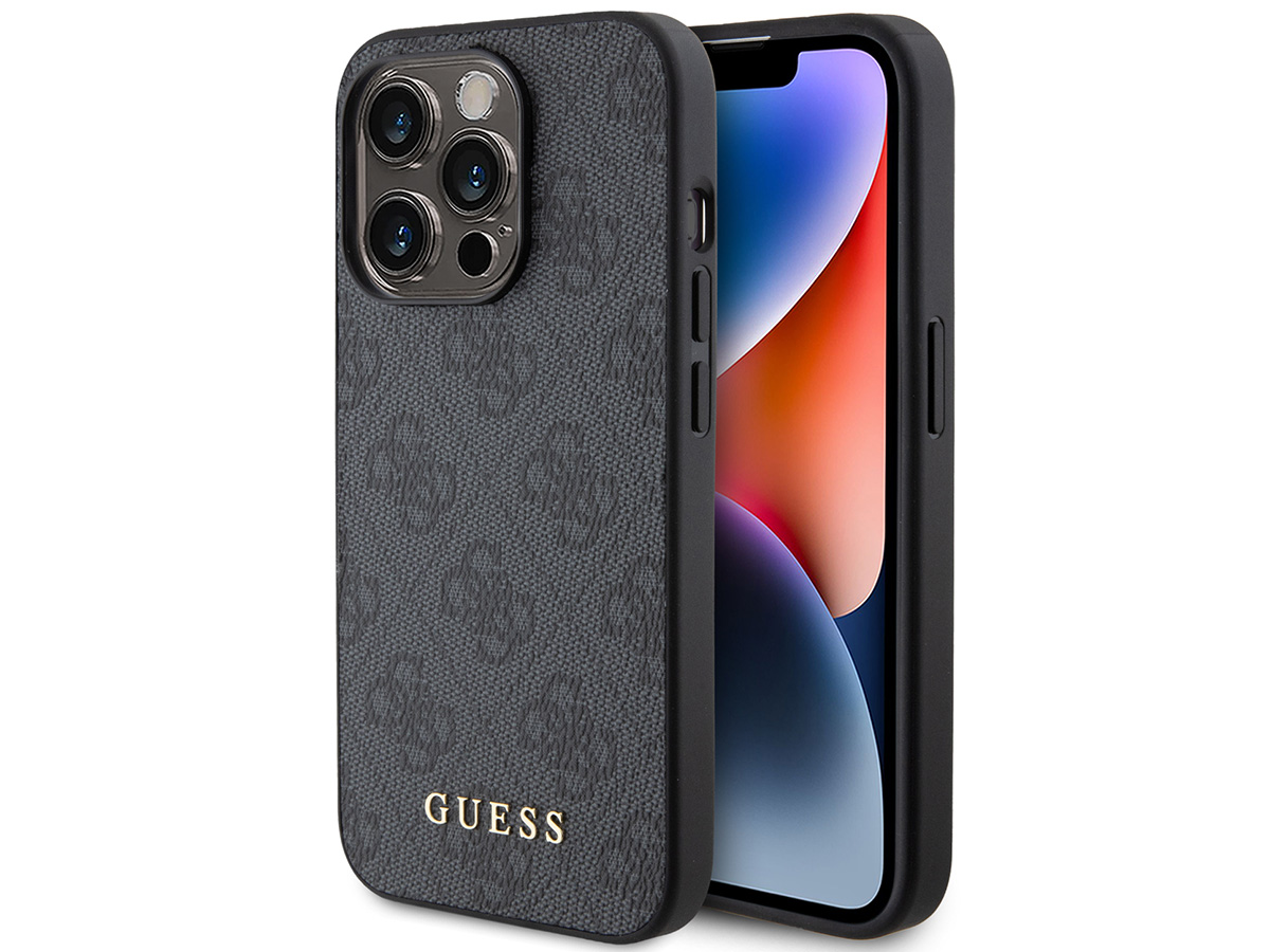 Guess 4G Monogram Case Grijs - iPhone 15 Pro hoesje