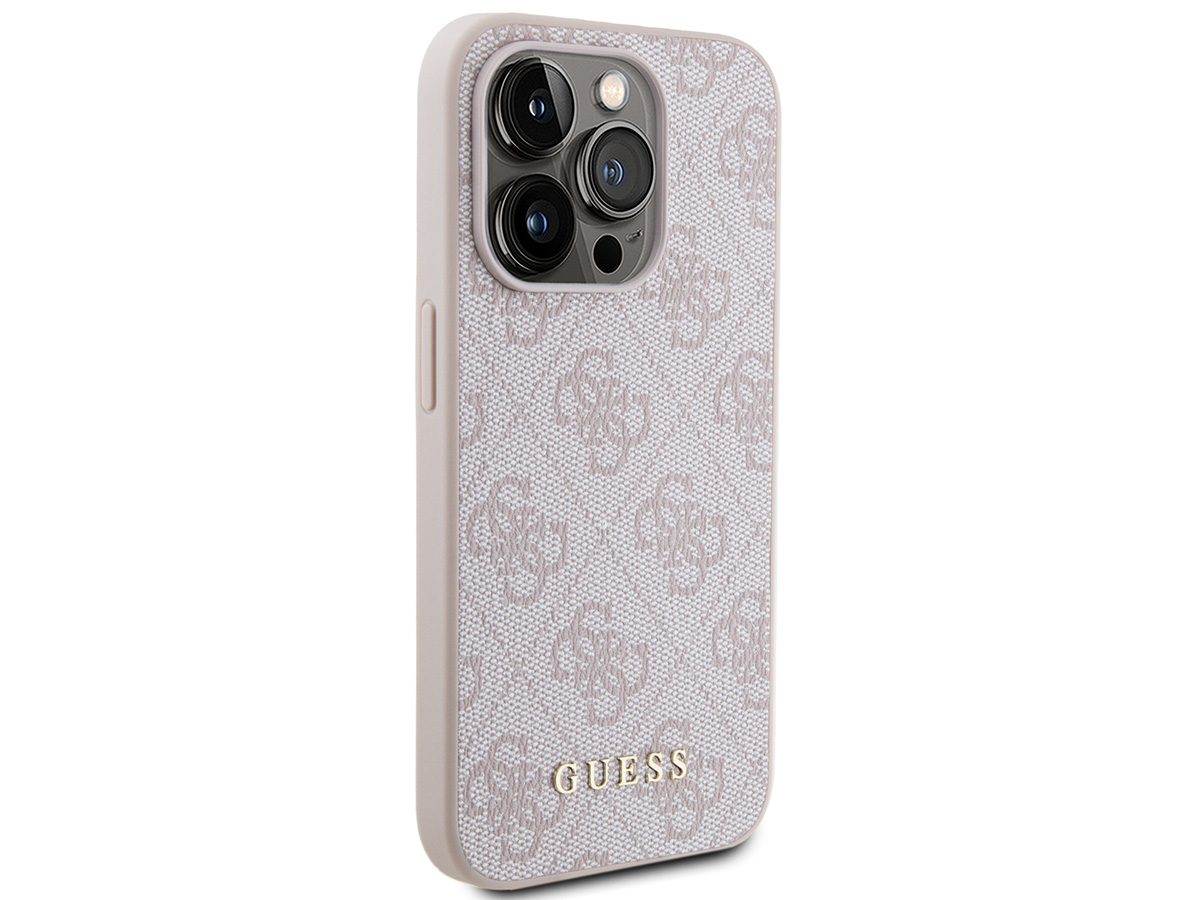 Guess 4G Monogram Case Roze - iPhone 15 Pro hoesje