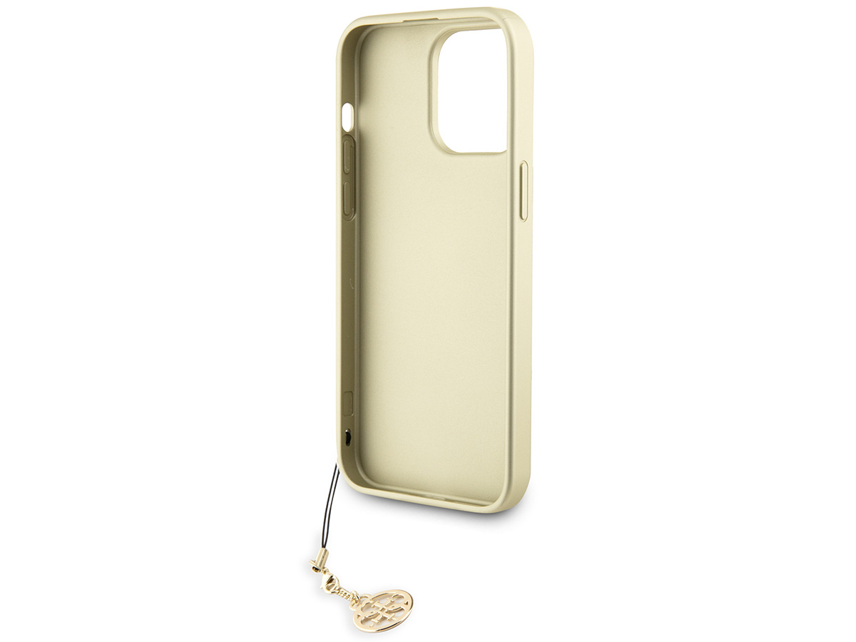 Guess 4G Monogram Charm Case Bruin - iPhone 15 Pro hoesje