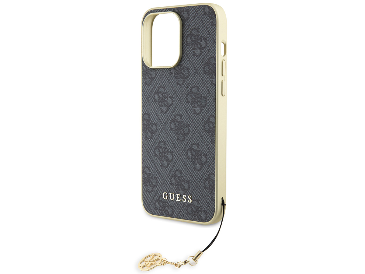 Guess 4G Monogram Charm Case Grijs - iPhone 15 Pro hoesje