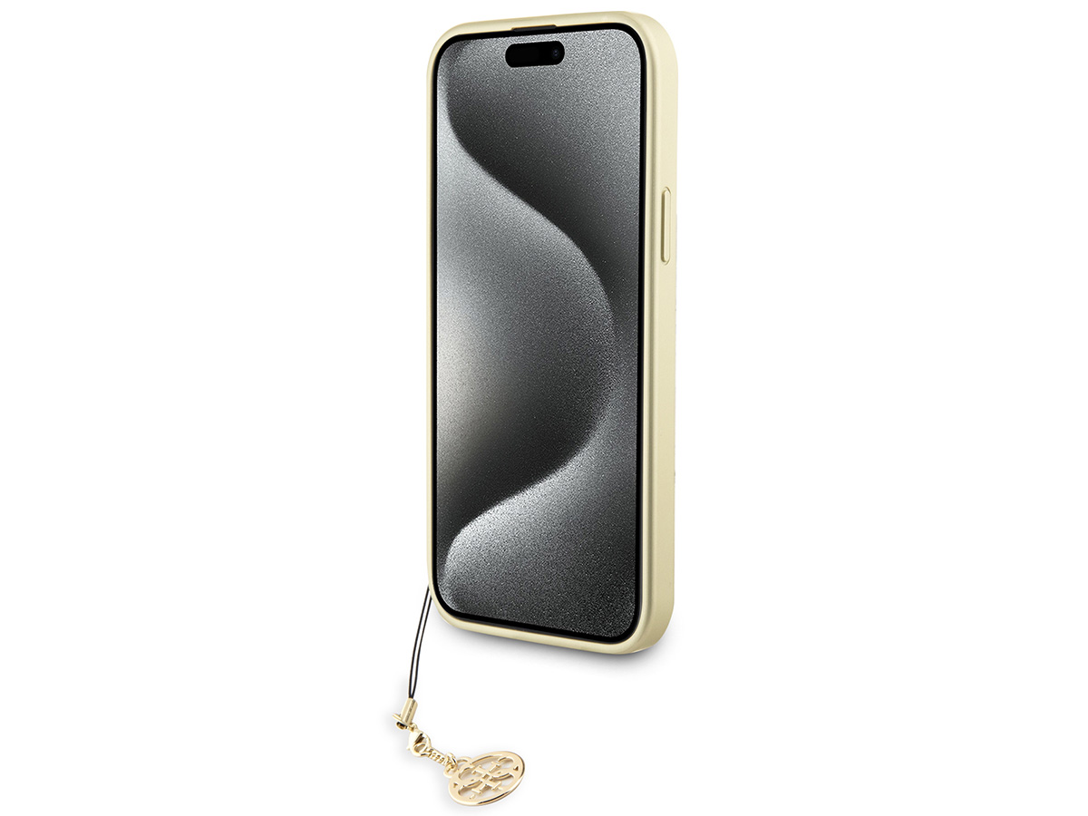Guess 4G Monogram Charm Case Grijs - iPhone 15 Pro hoesje