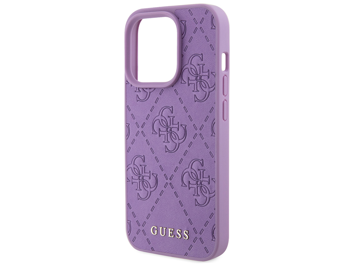 Guess 4G Monogram Stamped Case Paars - iPhone 15 Pro hoesje