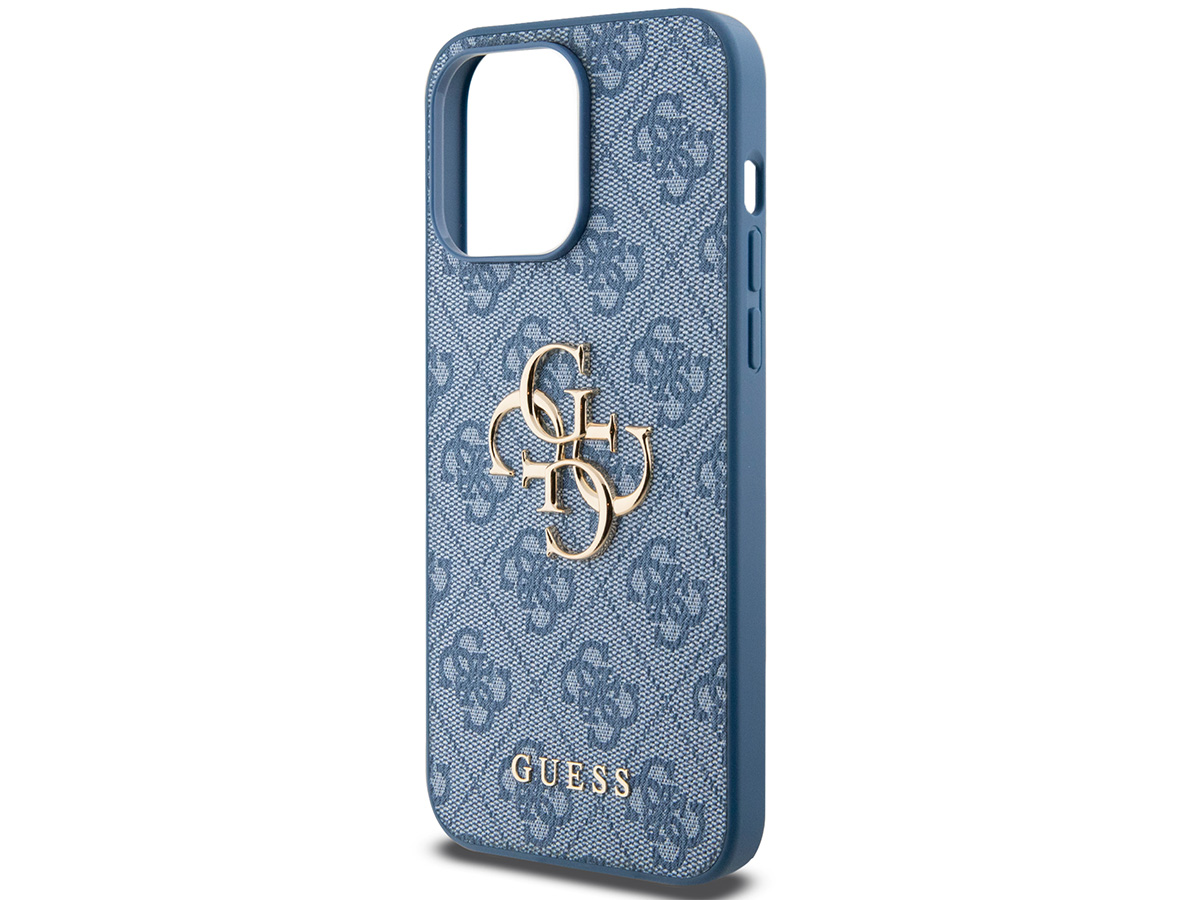 Guess Big 4G Monogram Case Blauw - iPhone 15 Pro hoesje