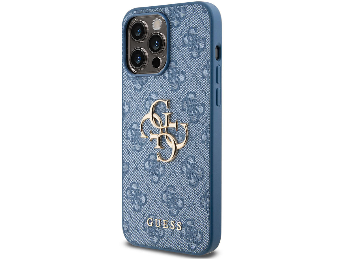 Guess Big 4G Monogram Case Blauw - iPhone 15 Pro hoesje