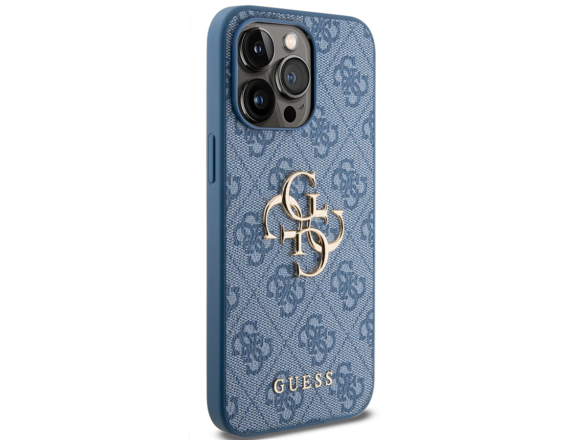 Guess Big 4G Monogram Case Blauw - iPhone 15 Pro hoesje