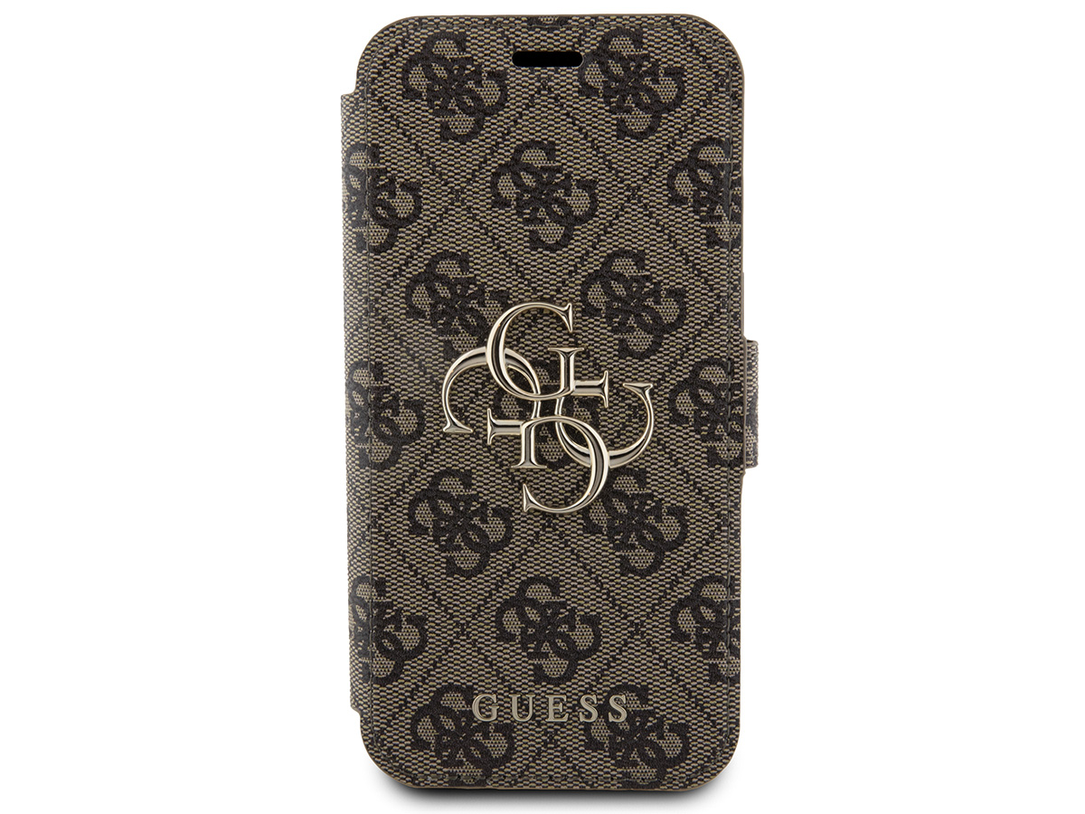 Guess Big 4G Monogram Bookcase Bruin - iPhone 15 Pro hoesje