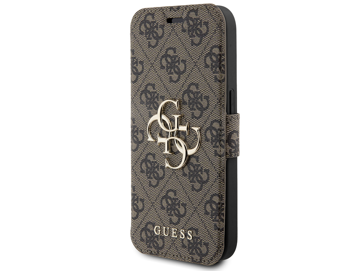 Guess Big 4G Monogram Bookcase Bruin - iPhone 15 Pro hoesje