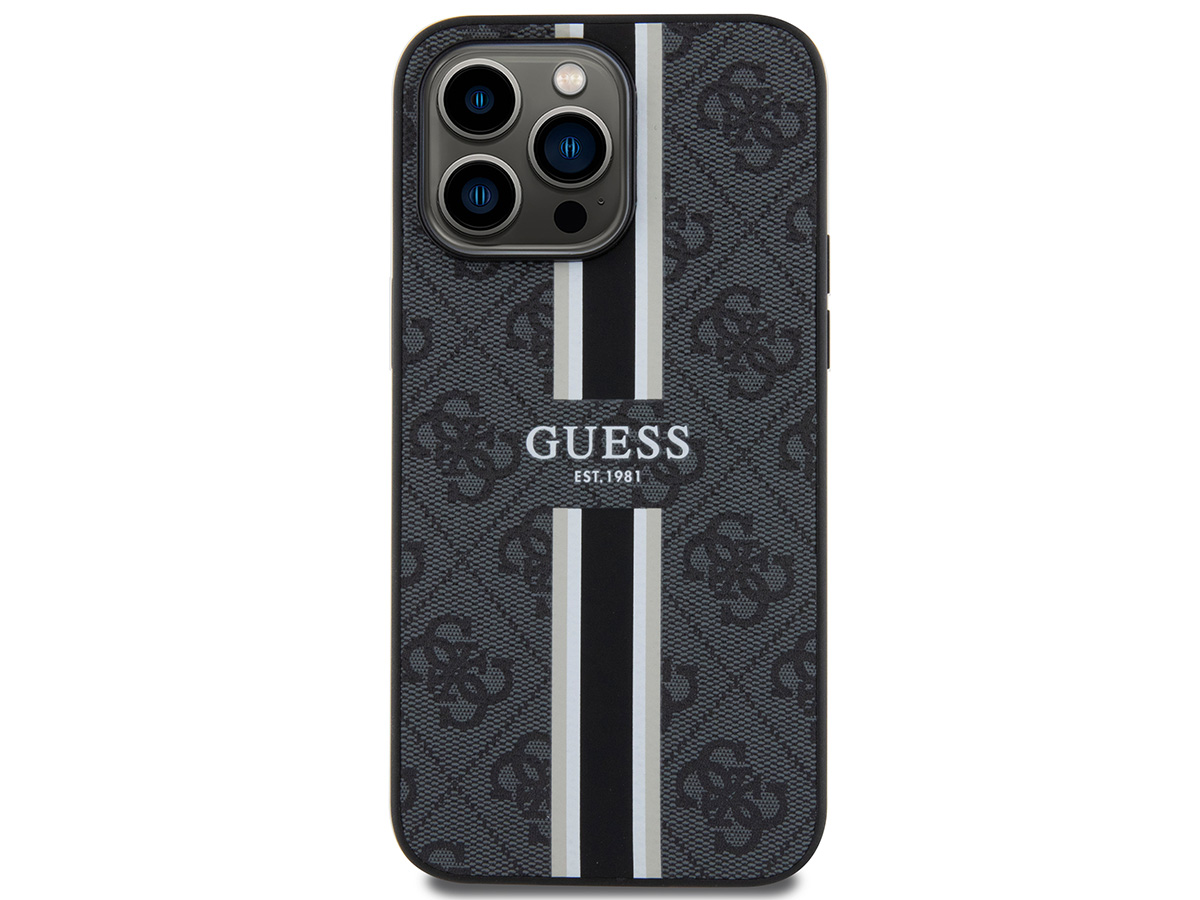 Guess College Monogram Case Grijs - iPhone 15 Pro hoesje