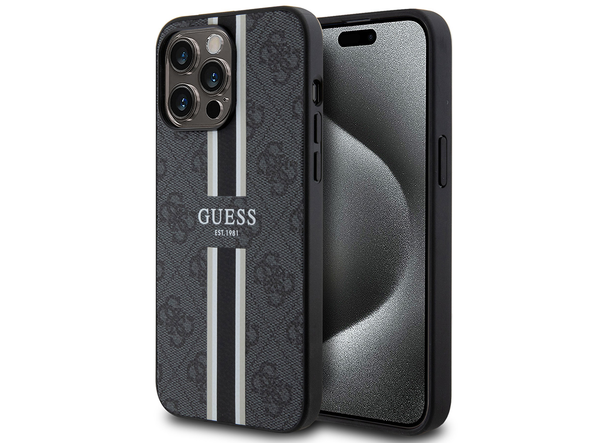 Guess College Monogram Case Grijs - iPhone 15 Pro hoesje