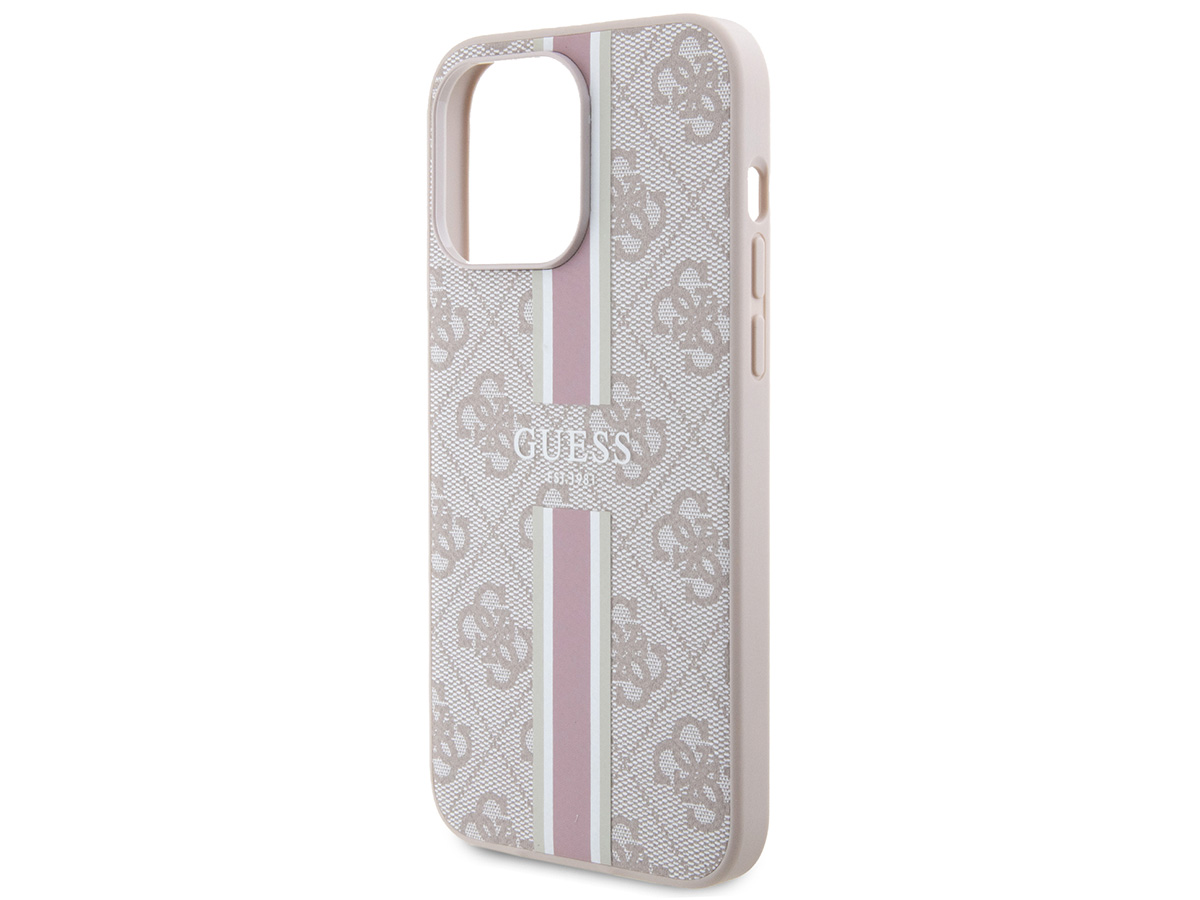 Guess College Monogram Case Roze - iPhone 15 Pro hoesje