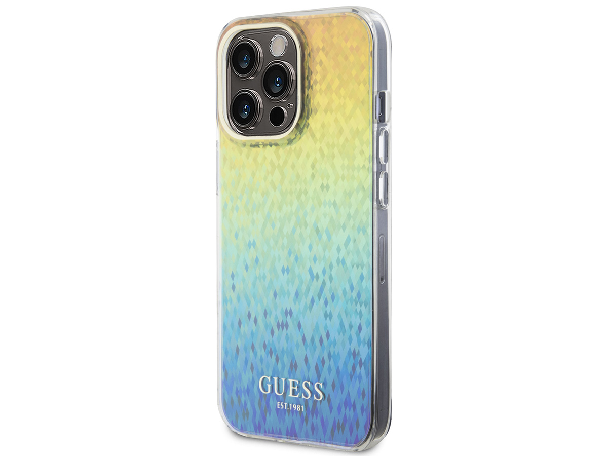 Guess Faceted Rainbow TPU Case - iPhone 15 Pro hoesje