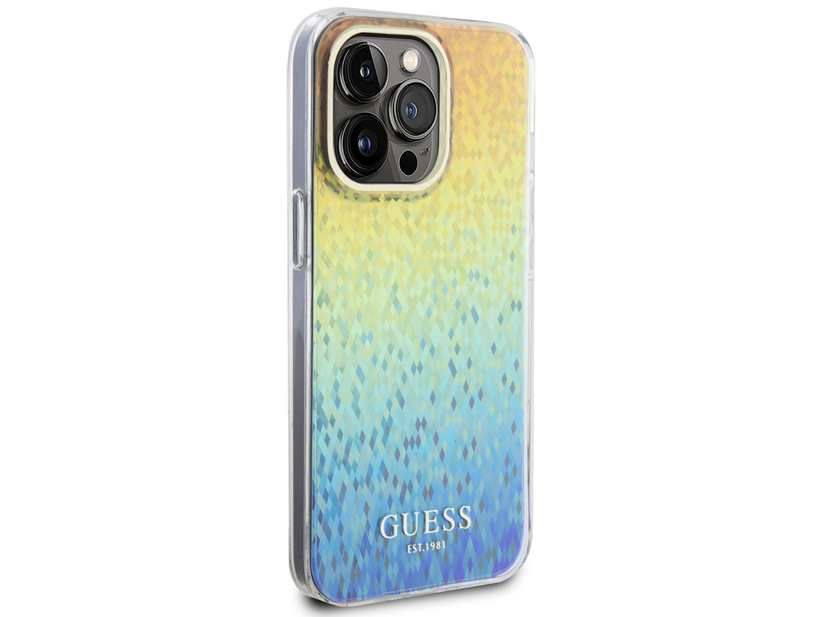 Guess Faceted Rainbow TPU Case - iPhone 15 Pro hoesje