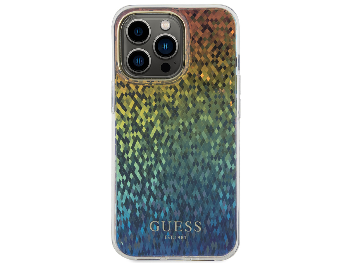 Guess Faceted Rainbow TPU Case - iPhone 15 Pro hoesje