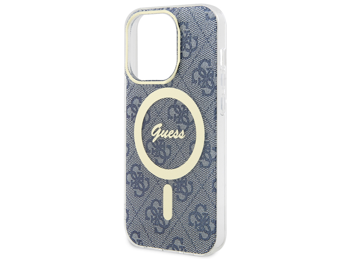 Guess Monogram MagSafe TPU Case Blauw - iPhone 15 Pro hoesje