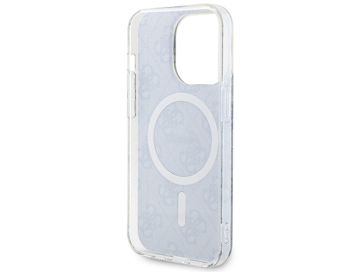 Guess Monogram MagSafe TPU Case Blauw - iPhone 15 Pro hoesje