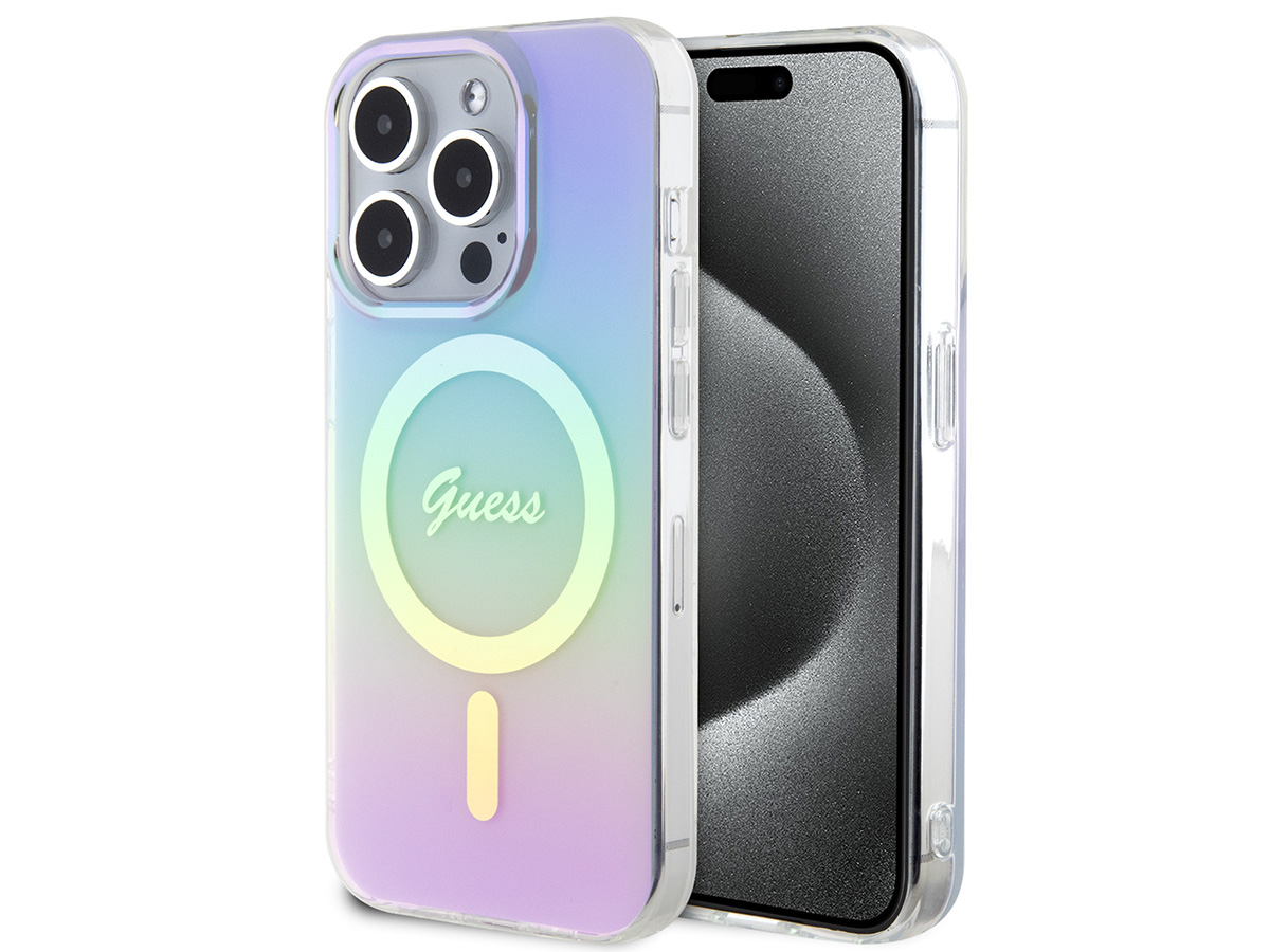 Guess Rainbow MagSafe TPU Case - iPhone 15 Pro hoesje