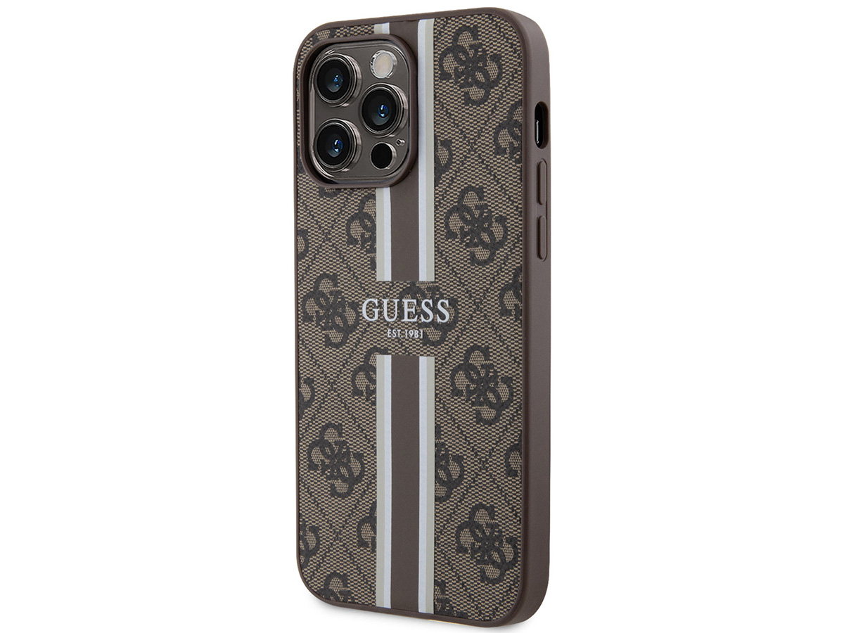 Guess College Monogram Case Bruin - iPhone 15 Pro hoesje