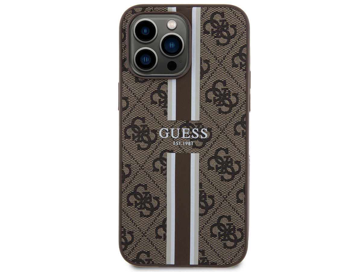 Guess College Monogram Case Bruin - iPhone 15 Pro hoesje