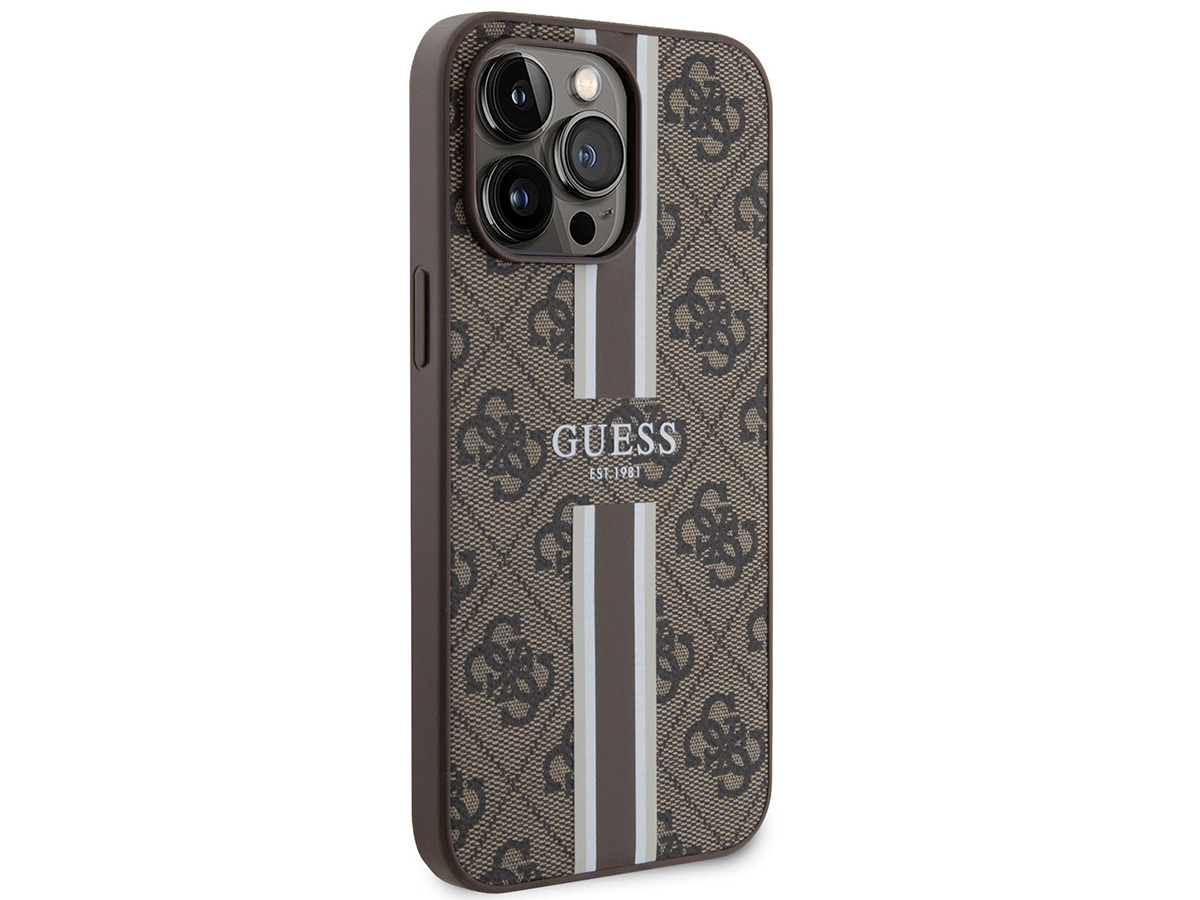 Guess College Monogram Case Bruin - iPhone 15 Pro hoesje