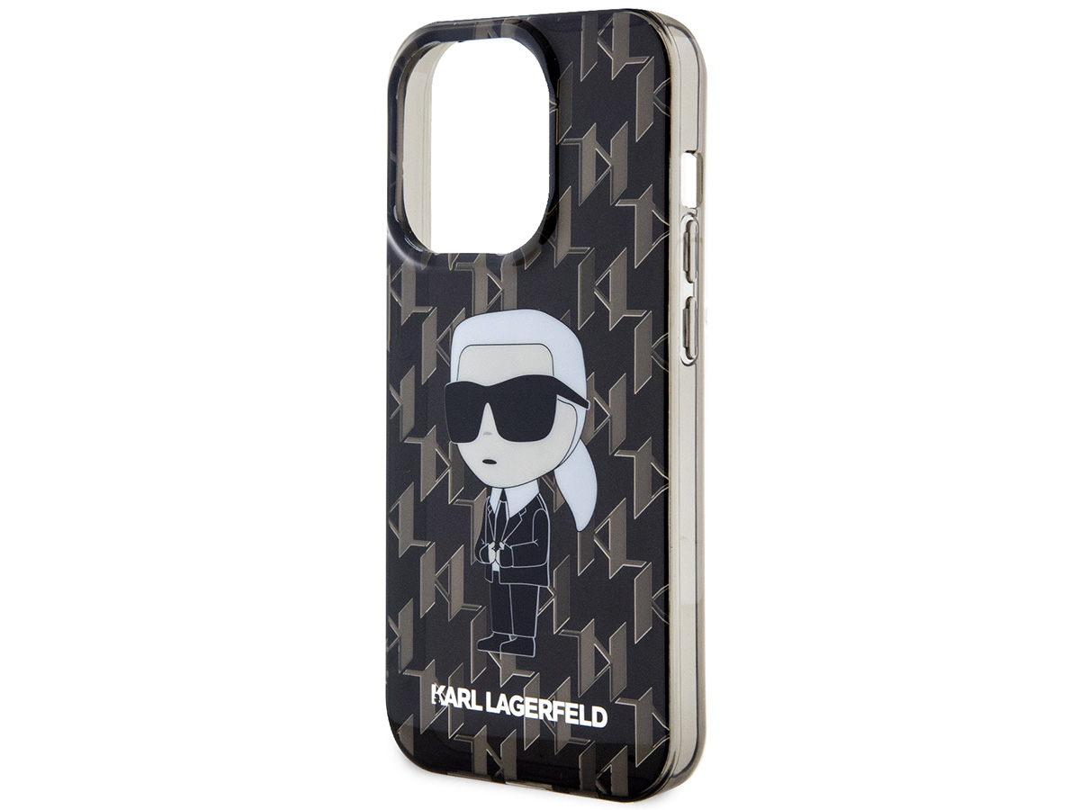 Karl Lagerfeld Ikonik Karl Monogram Case Zwart - iPhone 15 Pro hoesje