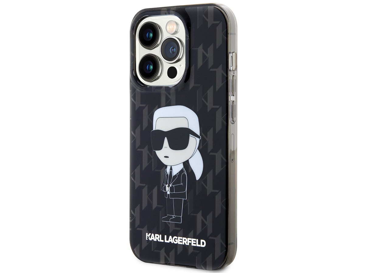 Karl Lagerfeld Ikonik Karl Monogram Case Zwart - iPhone 15 Pro hoesje