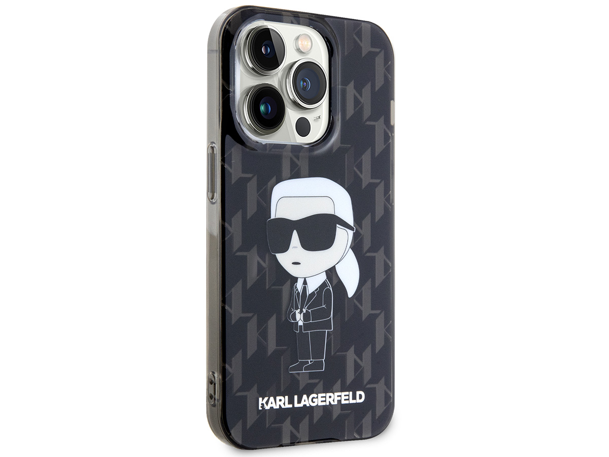 Karl Lagerfeld Ikonik Karl Monogram Case Zwart - iPhone 15 Pro hoesje