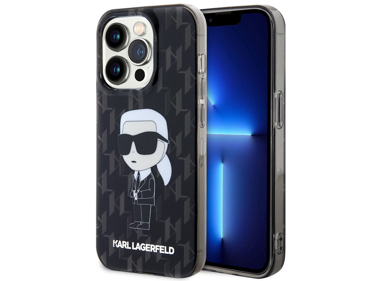 Karl Lagerfeld Ikonik Karl Monogram Case Zwart - iPhone 15 Pro hoesje