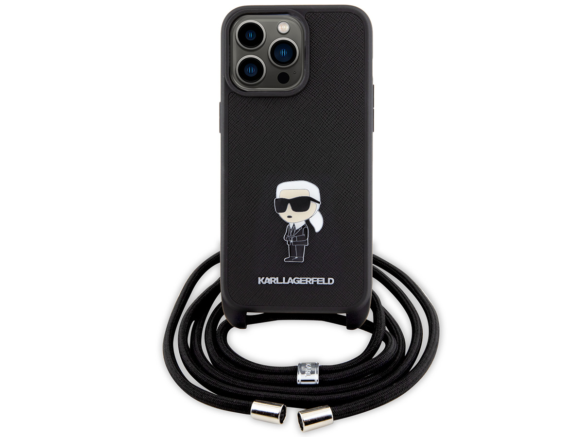 Karl Lagerfeld Ikonik Karl Necklace Case - iPhone 15 Pro Hoesje met Koord