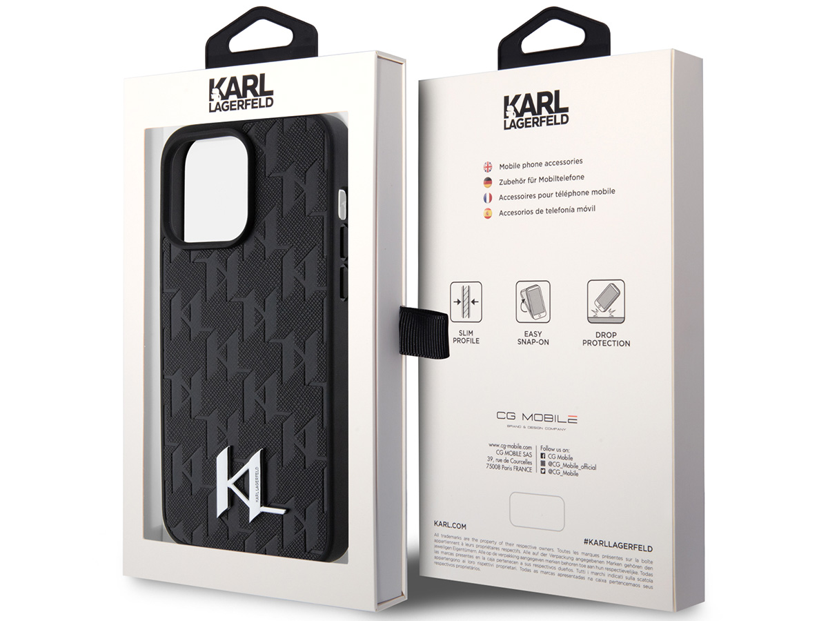 Karl Lagerfeld Metal Monogram Case - iPhone 15 Pro hoesje