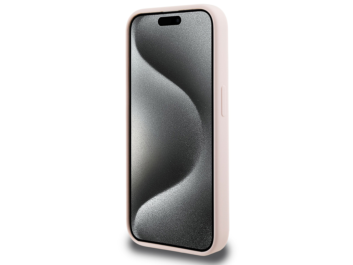 Karl Lagerfeld Metal Signature Case Roze - iPhone 15 Pro hoesje