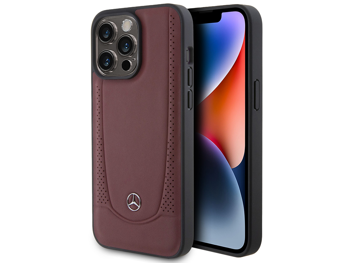 Mercedes-Benz Urban Leather Case Rood - iPhone 15 Pro hoesje