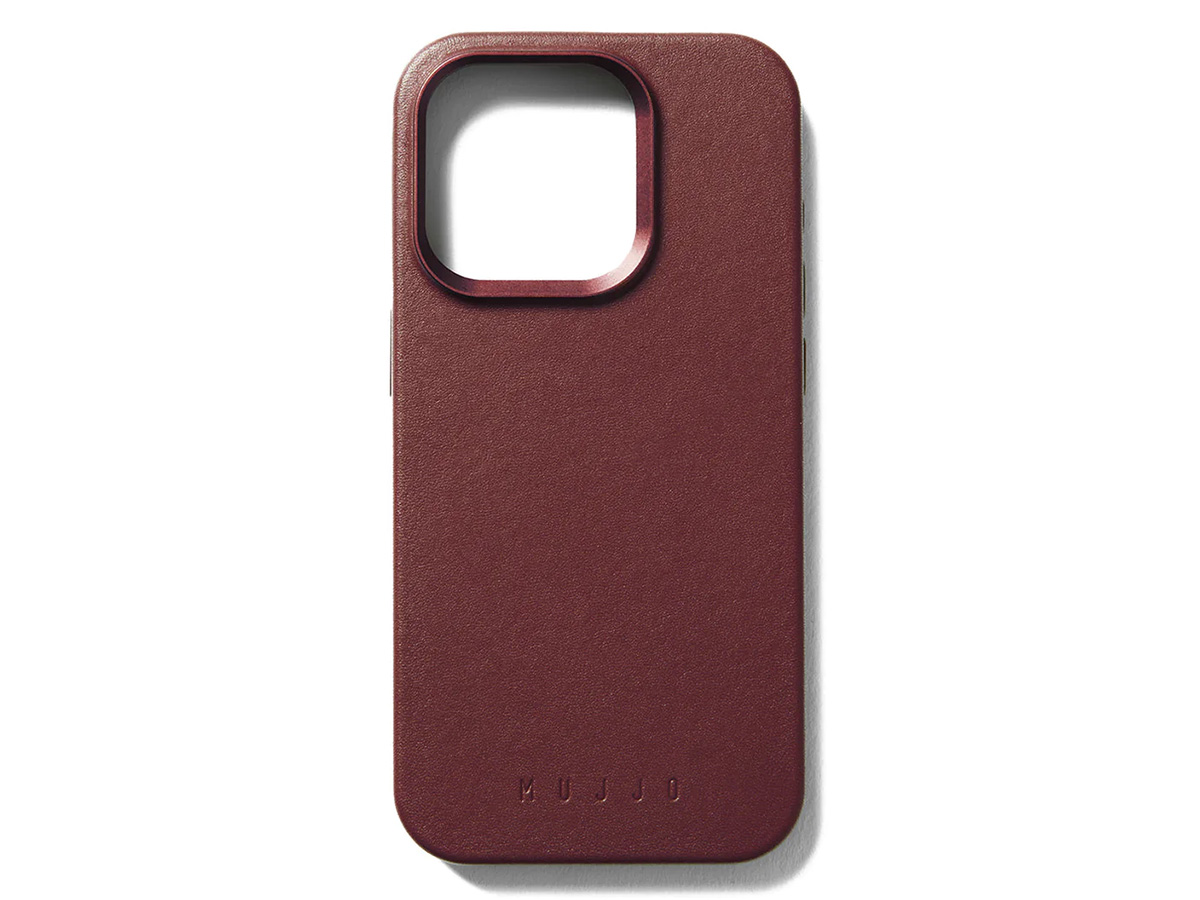 Mujjo Full Leather MagSafe Case Burgundy - iPhone 15 Pro Hoesje Leer