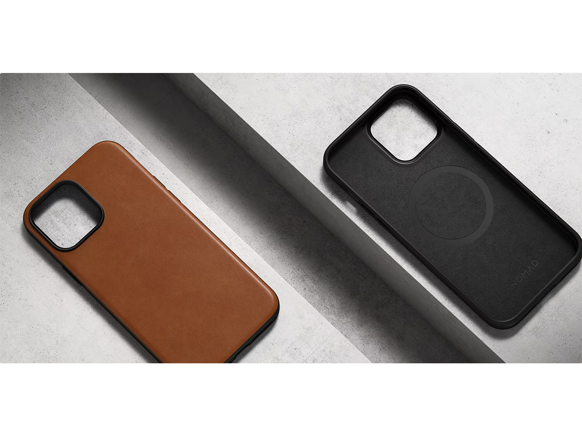 Nomad Modern Leather Case Cognac - iPhone 15 Pro hoesje