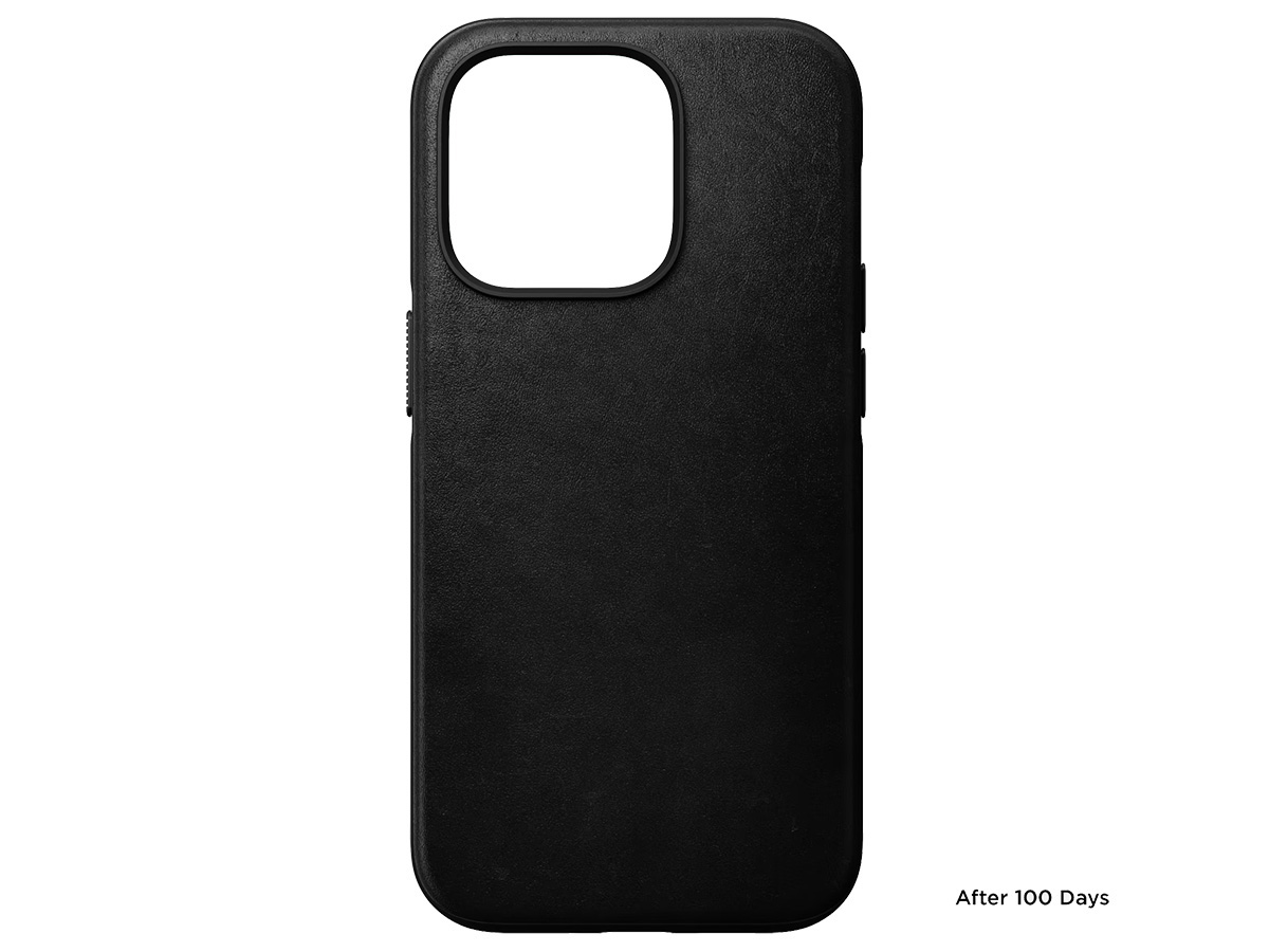 Nomad Modern Leather Case Zwart - iPhone 15 Pro hoesje