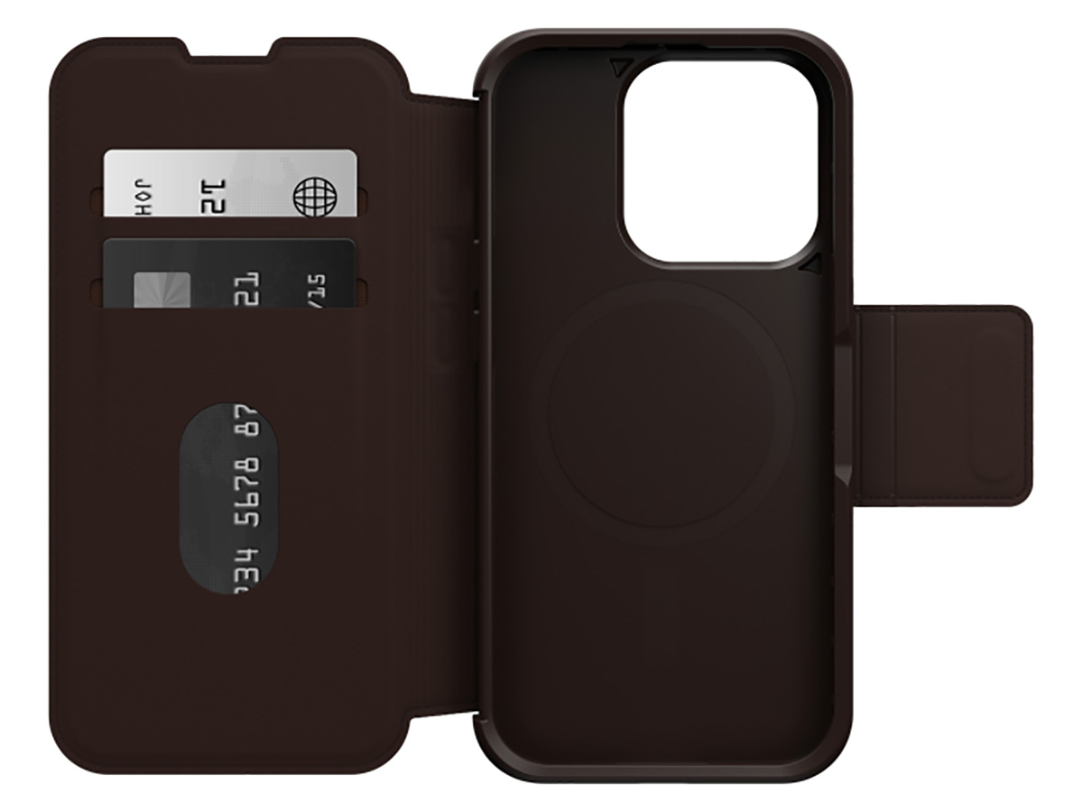 Otterbox Strada Leather MagSafe Folio Bruin - iPhone 15 Pro hoesje