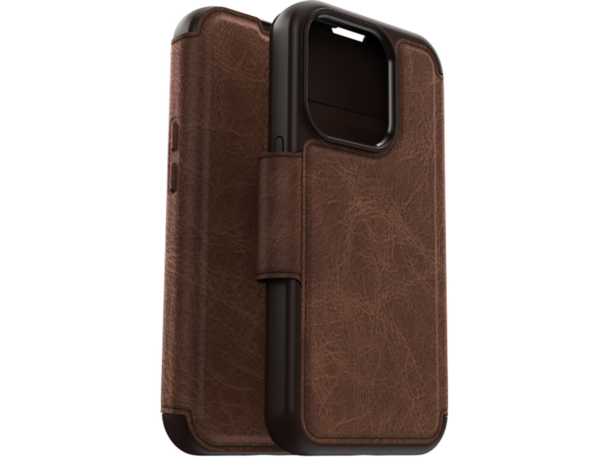 Otterbox Strada Leather MagSafe Folio Bruin - iPhone 15 Pro hoesje