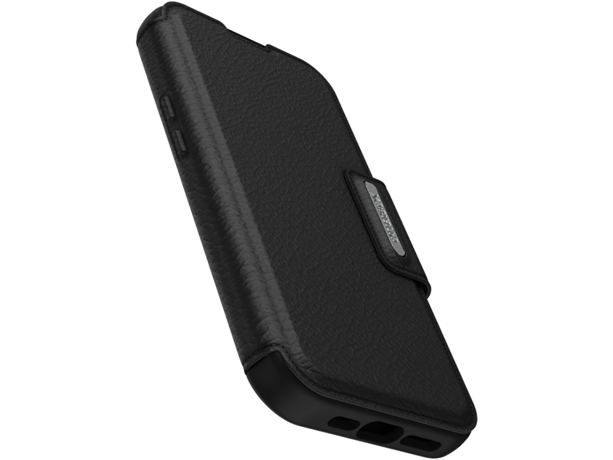 Otterbox Strada Leather MagSafe Folio Zwart - iPhone 15 Pro hoesje