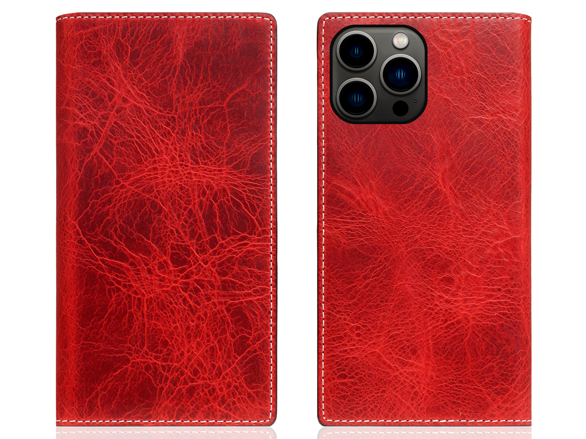 SLG Design D7 Italian Wax Leer Rood - iPhone 15 Pro hoesje