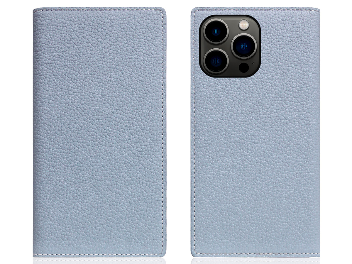 SLG Design D8 2in1 Leather Folio Powder Blue - iPhone 15 Pro hoesje