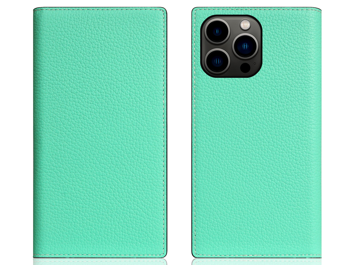 SLG Design D8 2in1 Leather Folio Teal - iPhone 15 Pro hoesje